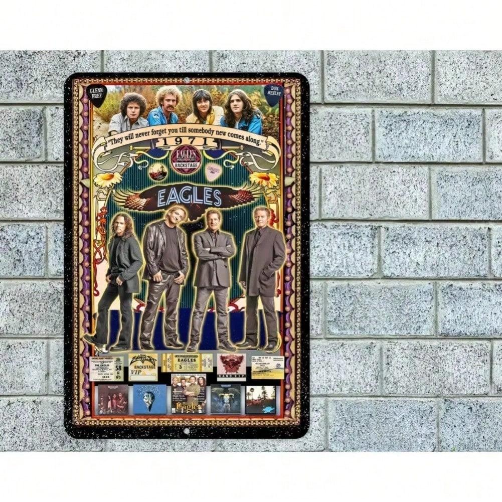 

Винтажная металлическая табличка Eagles 8x12 дюймов Настенное искусство Классическая рок-группа Декор гаража Мужская берлога 20x30cm（7.8x11.8inch）