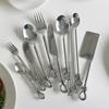 Stainless Steel Knothead Knot Cutlery Dessert Spoon Dinner Fork Spoon Set