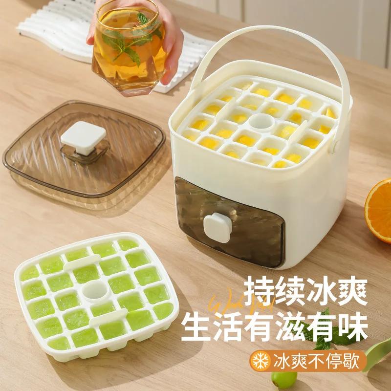 Gepresste Eiswürfelform Eiswürfelbehälter mit Deckel für Zuhause Kühlschrank Selbstgemachte Eiswürfel Aufbewahrungsbox