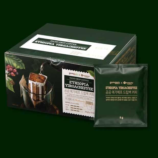 GOMGOM Ethiopia Yirgacheffee Drip Coffee 8g x 36ea / Korean Instant Coffee, Kfood, Authentic Korean Food