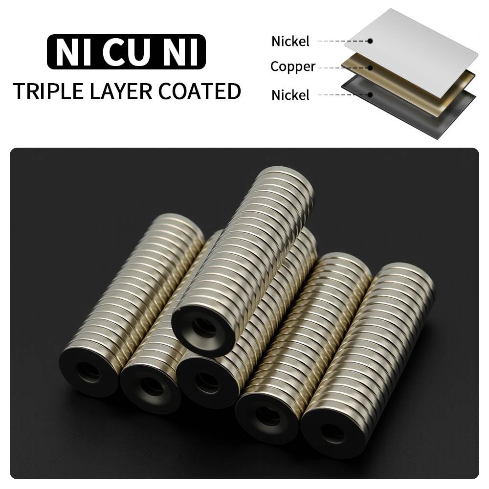 15x3-5mm Powerful with holes Neodymium Magnet N35 NdfeB Permanent Magnetic imanes Round Super Strong Fridge Magnets DIY