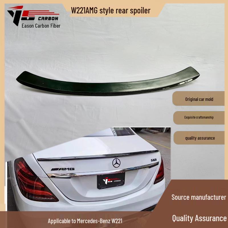 Carbon Fiber Rear Spoiler & Air Deflector for 2006-2013 Mercedes-Benz W221 AMG