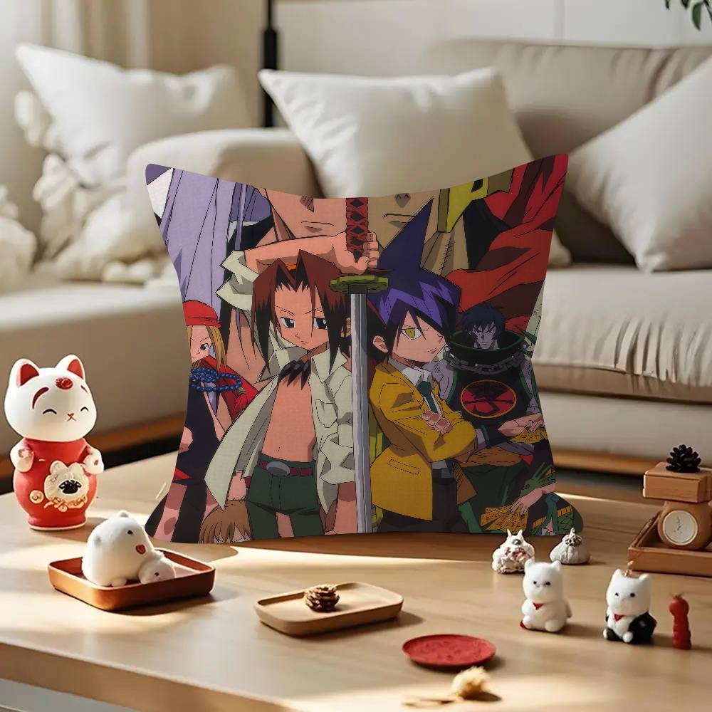 Anime Shaman King  Pillow Cushion Cover Pillowcase Living Room Sofa Home Decor Customized