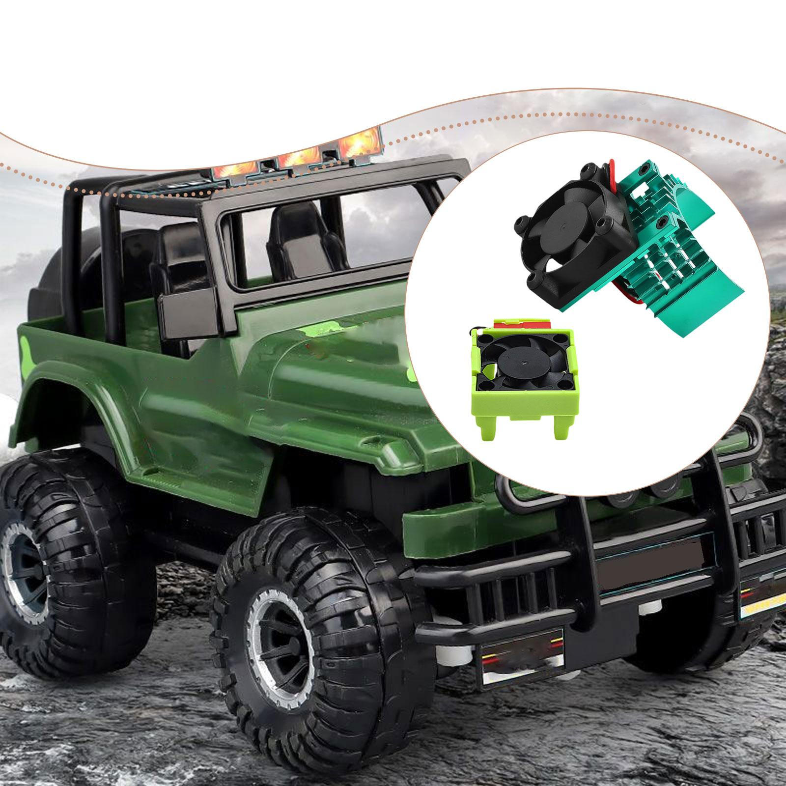 

1/10 RC Car ESC Cooling Fan and Motor Set Aluminum Alloy High Performance Direct Replaces зелений