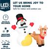 JOYFY 6.6 FT Long Christmas Inflatable Decoration Reindeer Peeing on Snowman with Build-in LEDs for Xmas Party Yard Garden Décor