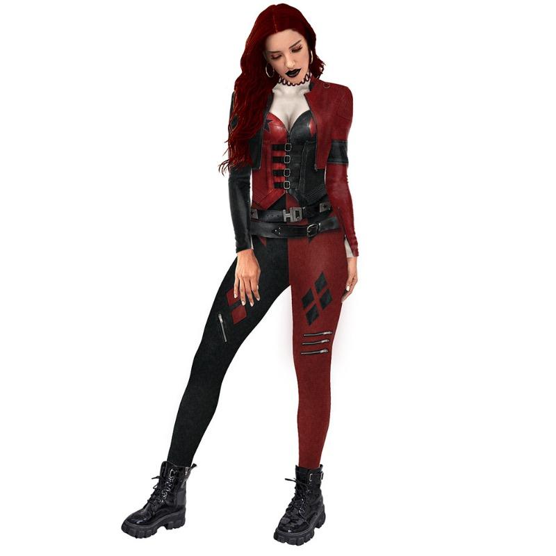 Halloween New Cos Clown Women's Jumpsuit Printed Thin Jumpsuit Women