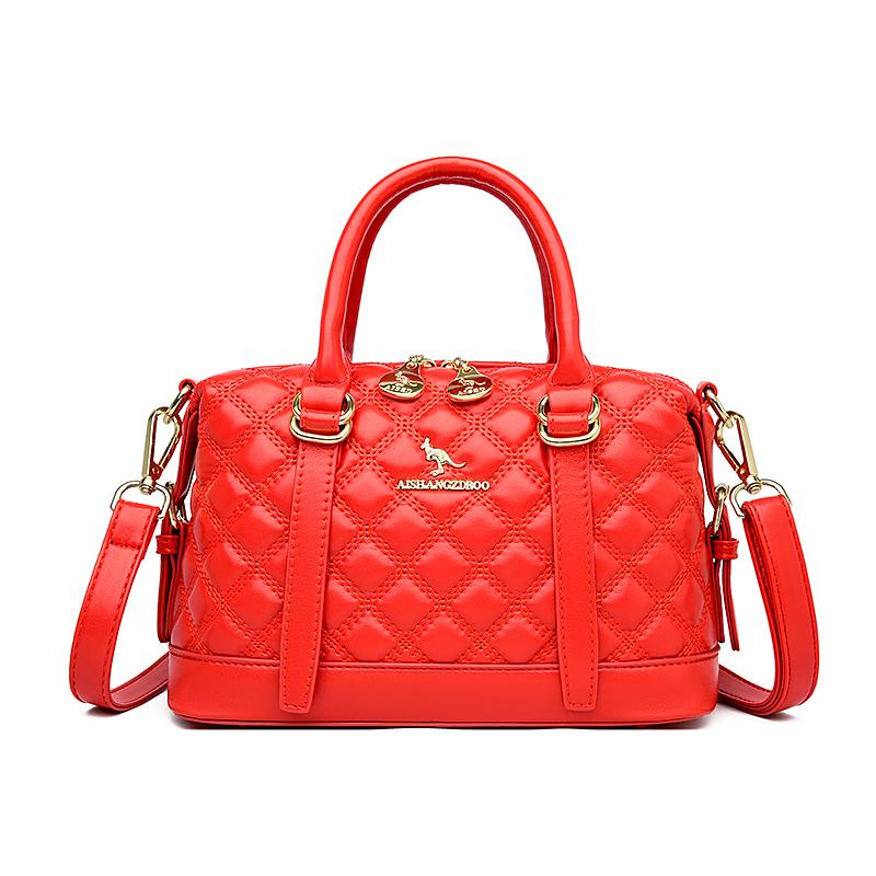 High Quality Soft Leather Women's Shoulder Bag Luxury Brand Tote Fashionable Ladies' Large Capacity Boston Bag