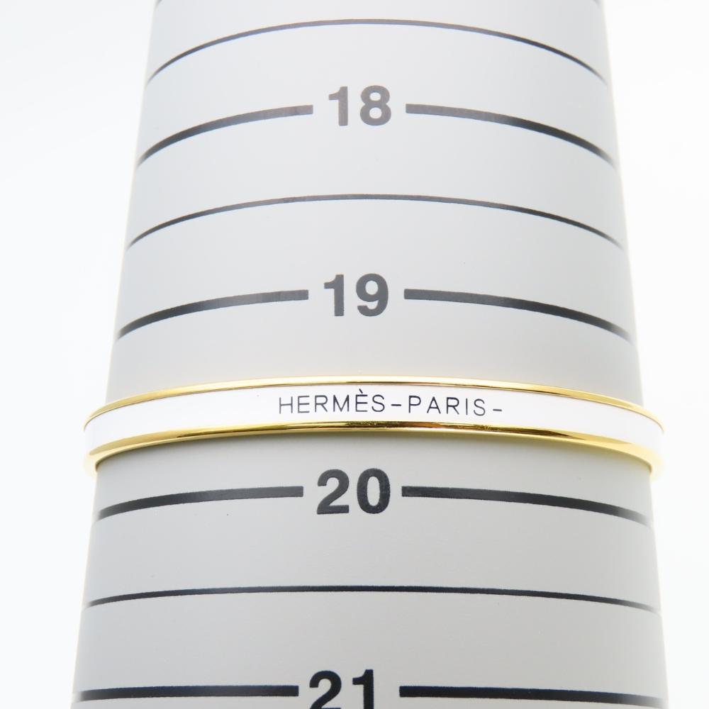 Used HERMES Bracelet Uni Enamel/metal 11.7g White Gold Bangle