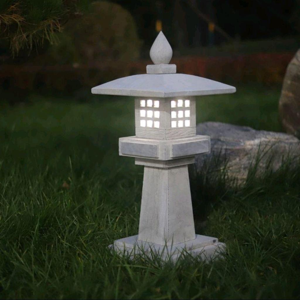 Antique Bluestone Courtyard Lantern: Outdoor Landscape Stone Lamp in New Chinese Style
