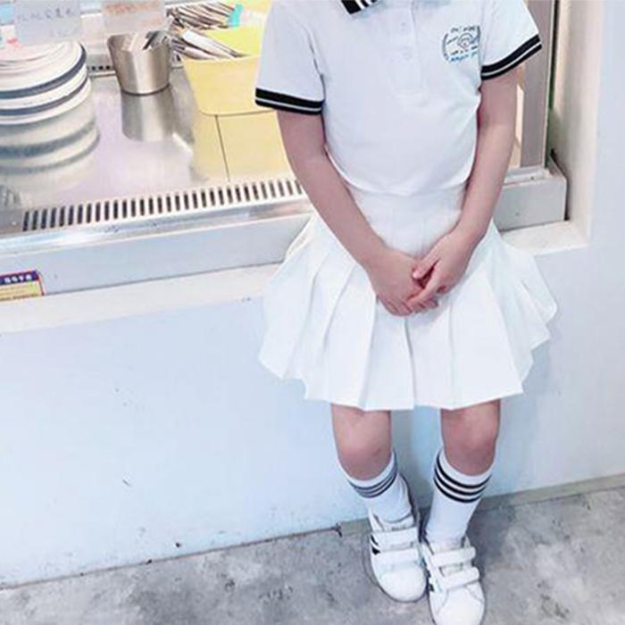 Sommar Vardaglig 4-8 10 12 År Barn Skola Enfärgad Träning Danskjol med Shorts Plisserad Rutig Kjol för Babyflicka