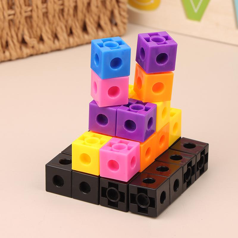 50/100Pcs Home School Preschool Connected Cube Toys For Mathematical Counting Plastic Counting