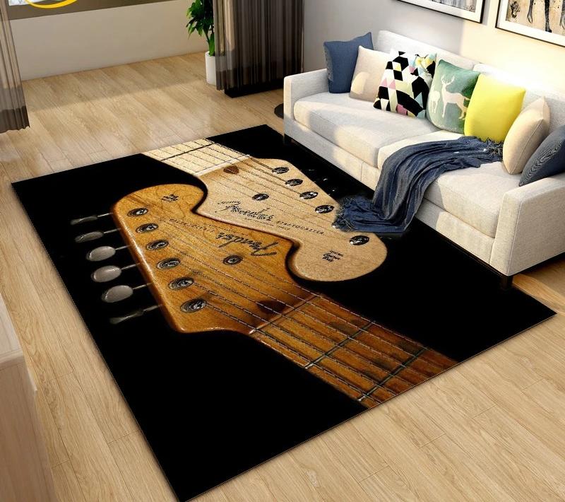 Klassische E-Gitarre Bass Teppich Schlafzimmer Zuhause Weiche Matte Waschbar Wohnzimmer Dekoration Flur Ankleidezimmer Couchtisch Teppich