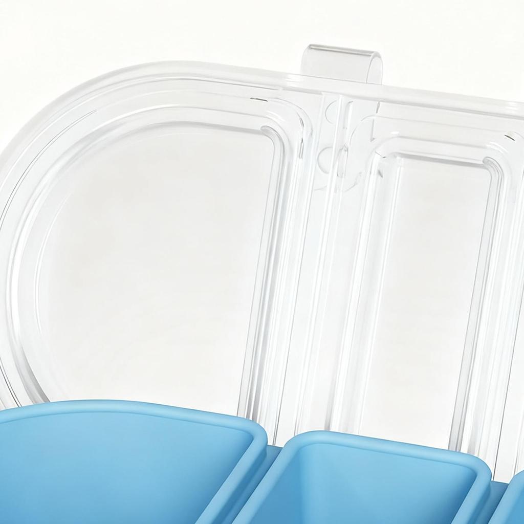 Meal Prep Snack Containers Divided Bowl With Lid Silicone Kitchen Storage Box For Sauce Salad Fruit Nut Condiment Travel