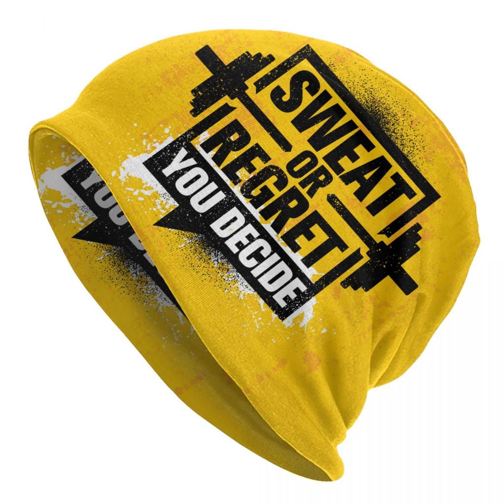Custom No Pain No Gain Skullies Beanies Caps Unisex Winter Warm Knitted Hat Hip Hop Bodybuilding Fitness Gym Bonnet Hats Cap