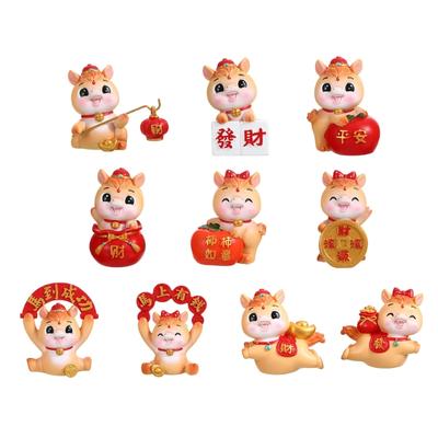 Artistic Resins Horse Miniature Statue Traditional Zodiacs Design Desktop Decoration Chinese New Year Holiday Gift