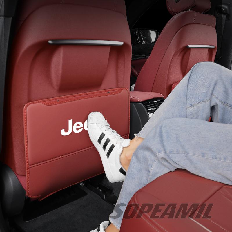 Car Seat Back AntiKick Pad Rear Seat Storage Bag Jeep Wrangler JK JL Grand Cherokee Renegade Compass Gladiator Patriot Commander ALQ1