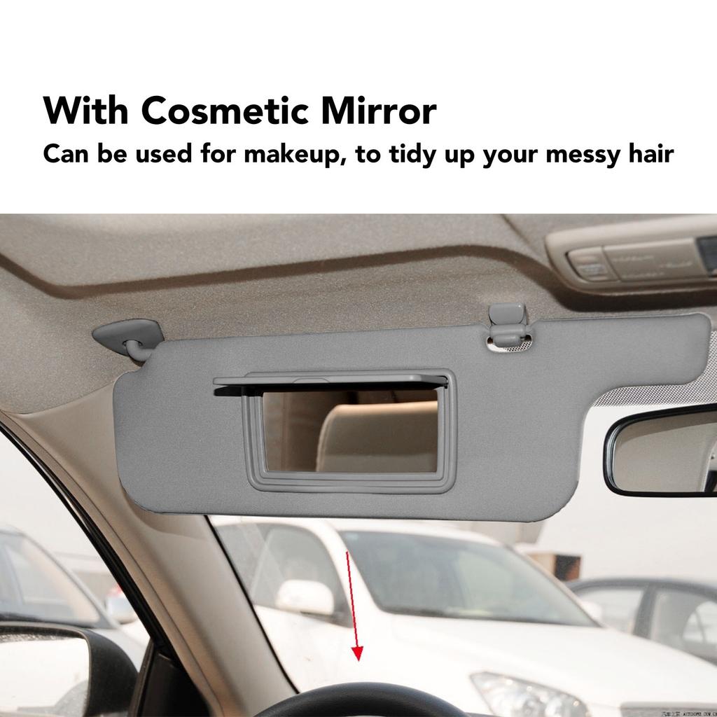 Pair of Sun Visor Assembly Gray Sun Blocking ABS Mirror for E120 E130 2001‑2007 Ninth Generation LHD Car Sun Visor Assy