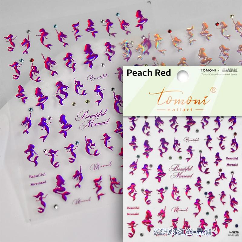 Koi Lotus Flower Goldfish Beach Sea Carp Red Fish Colorful Dolphin Mermaid Soft Relief Nail Art Stickers Manicure Decals