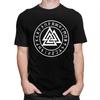 Individuelles Wikinger Odin Valknut Runen T-Shirt für Herren Kurzarm T-Shirt Mode Nordische Wikinger Valhalla T-Shirt Reine Baumwolle Tee