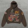 Felpa con cappuccio da uomo Street Fashion Trend Brand Teschio Stampa Digitale 3D Casual Larga