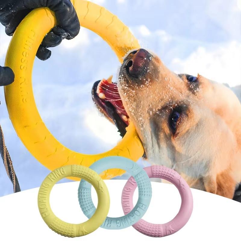 1 Stück Langlebiger Hundetrainingsring Zerrspielzeug Kauspielzeug Interaktiver Welpen Flugscheibe Outdoor-Spiel Zubehör für Hunde