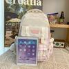 New Large-capacity Make-up Bag Trendy and Fashionable Plaid Junior High School College Student Backpack Two-piece Backpack Fashionable