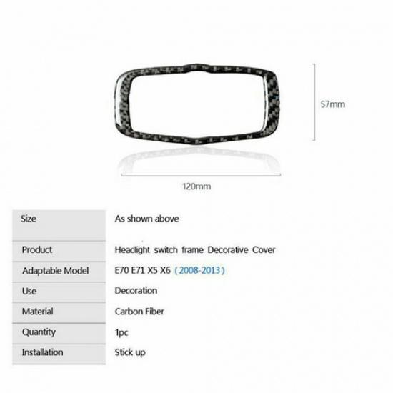 Carbon Fiber Front Headlight Switch Button Panel Cover For BMW X5 E70 X6 E71