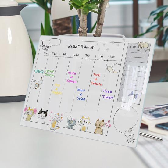 Acrylic Desktop Small Whiteboard Calendar Daily Planner Writing Board Weekly Planning Board with Stand Office Reminder Display Board