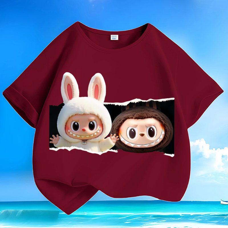 

Children s Pure Cotton T-shirt, Fashionable and Loose Round-neck Top for Boys and Girls in Summer 160