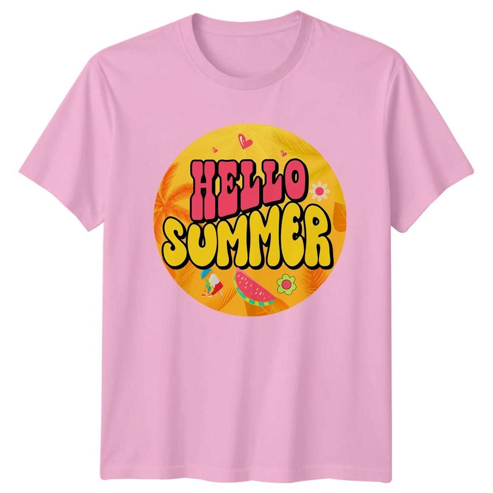 Hello Summer TShirt Retro Vacation Seasonal Gift For Him And Her