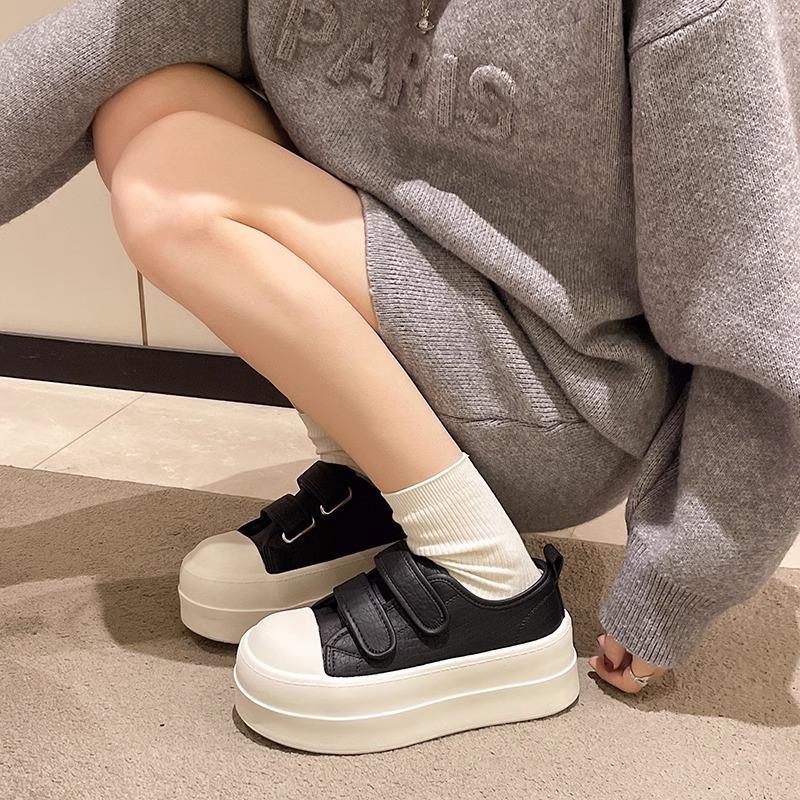 Fashion classic versatile Velcro heightened platform white shoes women's 2025 new spring and autumn light casual board shoes