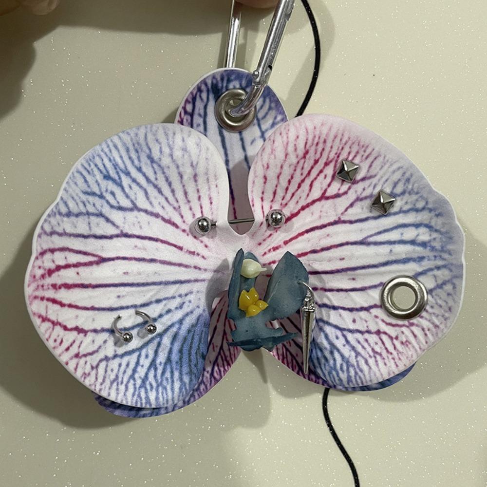 Colorful Simulation Flower Keyring Simulation Flower Flower Bag Pendant Butterfly Orchid Keychain