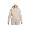 Jordan Essentials Casual Sport Knit Loose Hoodie Crop Top Women Tops Light-Iron-Ore DD6999-012
