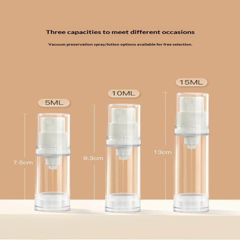 5/10/15ml Airless-Pumpflaschen-Set Tragbar Klar Leer Nachfüllbar Vakuumpumpe Reise Leere Kosmetikbehälter Probenverpackung