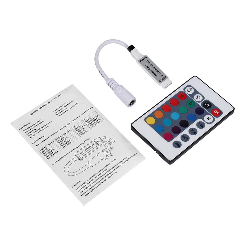 Mini 24 Tasten IR Fernbedienung Drahtloser Controller für 3528 5050 RGB LED Streifenlicht
