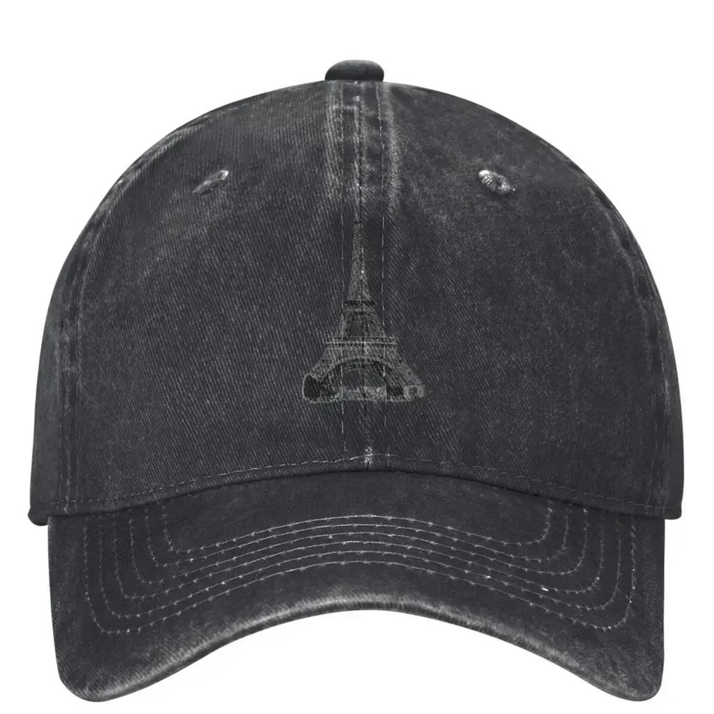 Eiffel Tower Washed Baseball Cap French Culture Stylish Trucker Hat Summer Unisex Teens Kpop Rock Sunscreen Snapback Cap