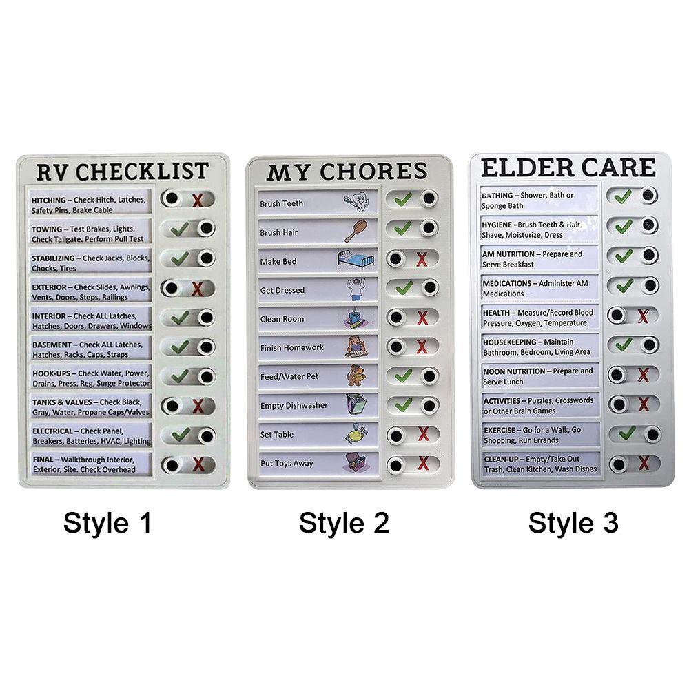 RV CHECKLISR ELDER CARE MY CHORES Managemant Planing Home Note Board Memo Boards Reminding Time