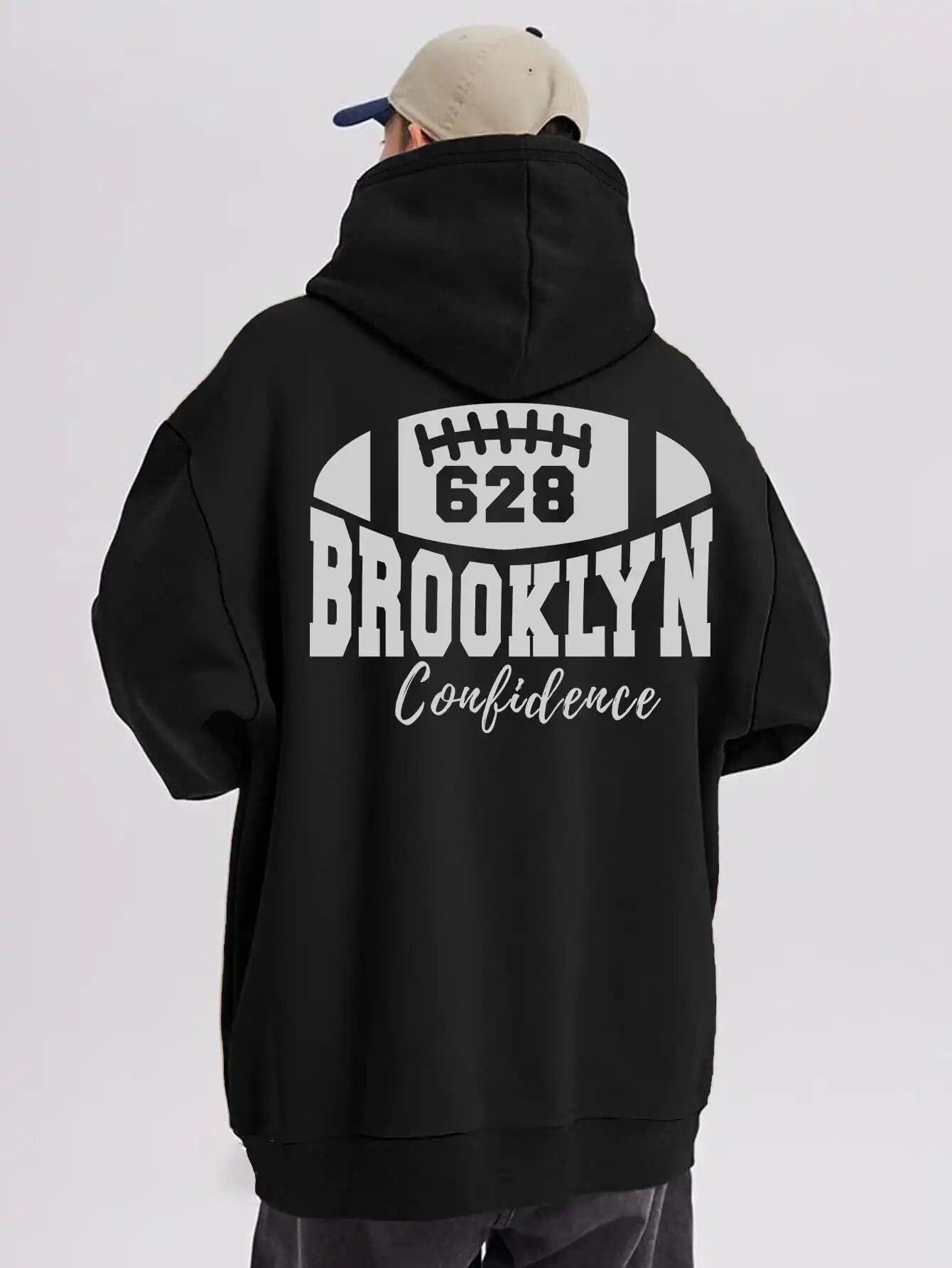 

Креативная толстовка с забавным рисунком Brooklyn 628 для унисекс, карманные повседневные пуловеры, толстовки в уличном стиле, удобные модные топы