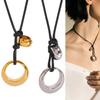 High Quality Alloy Circle Necklace Beautiful Hollow Circle Necklace Unique Neck Chain Enhancing Everyday Elegances