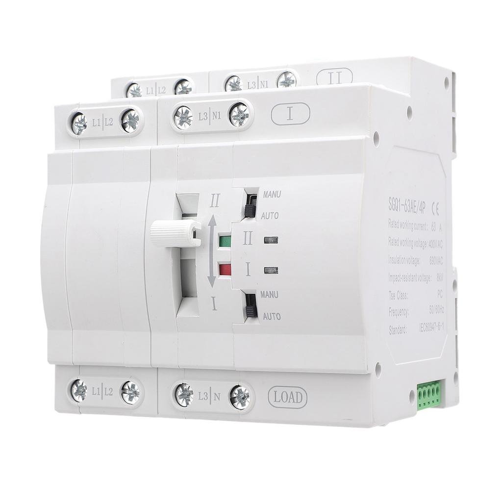 Power Automatic Transfer Switch 4P 63A Millisecond Level Fast Switching Generator Changeover Switch