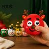 Fidget Stress Balls 1/5Pcs DIY Christmas Relief Toy, Reindeer Snowman Ball with Toy Detachable Expression Accessory, Soft Squeeze Sensory Party Favors