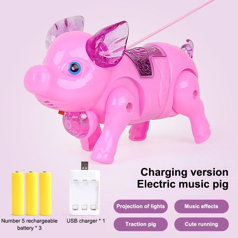 New Pink Color Electric Walking Pig Toy With Light Musical Kids Funny Electronics Toy Children Birthday Gift Toys