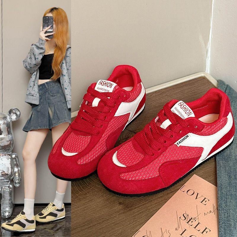 Retro German training shoes women's 2025 autumn new popular breathable mesh Forrest Gump shoes lightweight and versatile casual sports shoes