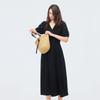 Elegant Short-Sleeve Midi Dress