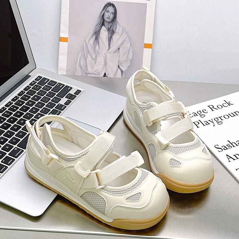 8 Fashionable, casual, comfortable, versatile, velcro, white shoes, women's summer openwork sports sandals