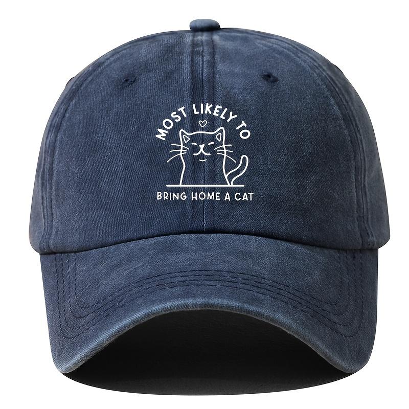 Cute Cat Print Baseball Cap Dad Trucker Hat Casual and Versatile Outdoor Travel Hat