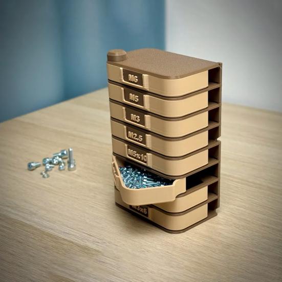 Cutie de depozitare Organizator vertical de birou rotativ la 360 de grade cu sertare extractabile Sistem de etichetare Componente electronice Materiale pentru artizanat