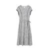 Chic Round Neckline Long Dress with Vintage Floral Print for Women