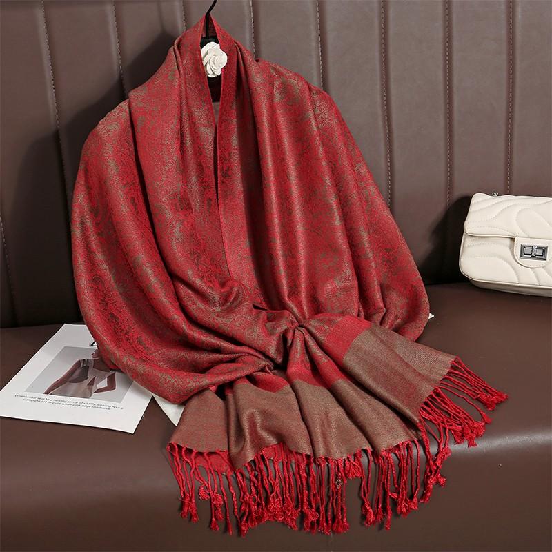 Luxury Brand Autumn Cashmere Pashmina Shawl Lady Wrap Warm Winter Scarves Design Print Female Foulard Cotton Stoles Scarf