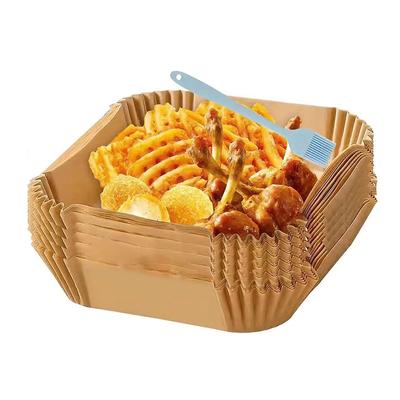 Baking Paper for Hot Air Fryer Square (20 Cm), Pack of 100 Airfryer Baking Paper Disposable Non-Stick Paper Waterproof